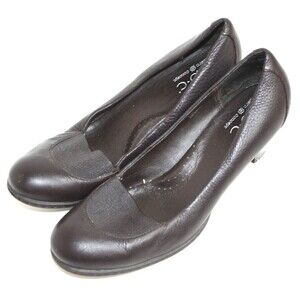BOC Born Concept Heels Pumps Dark Brown Slip On Leather Shoes Women SZ 8.5*READ
